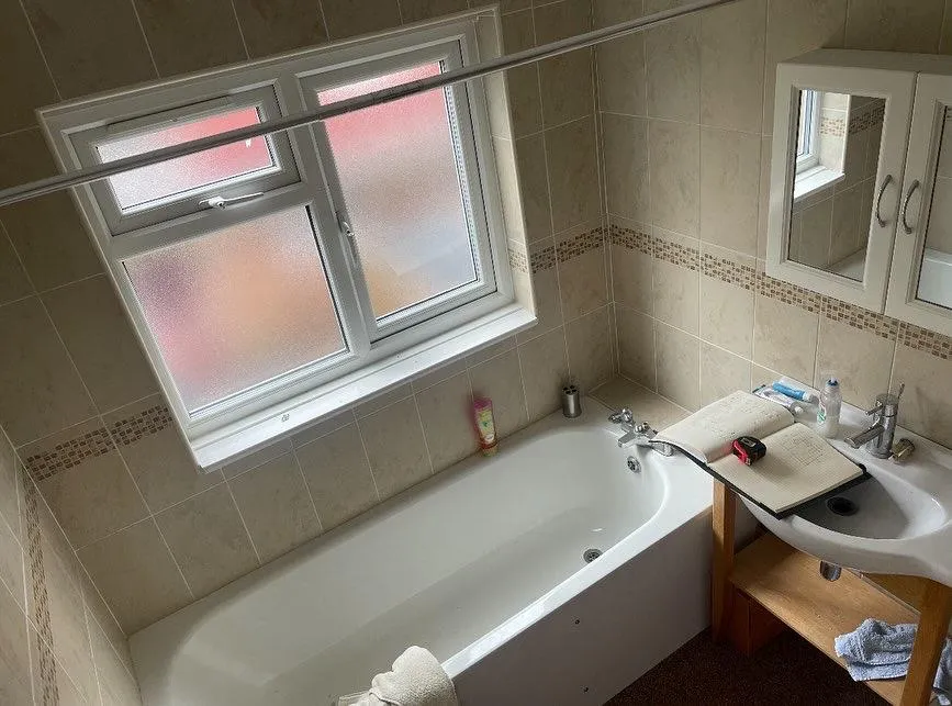 old before bathroom area