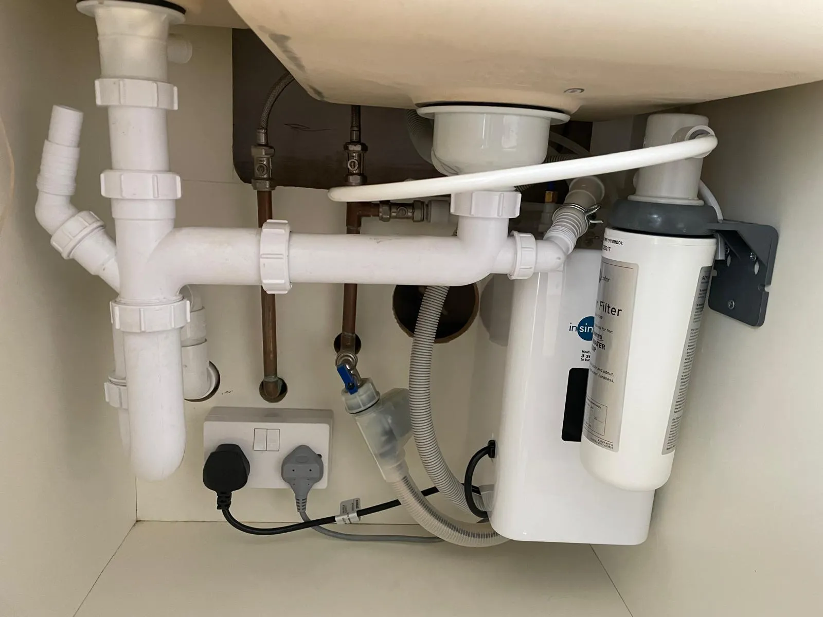 white pipes and outlets